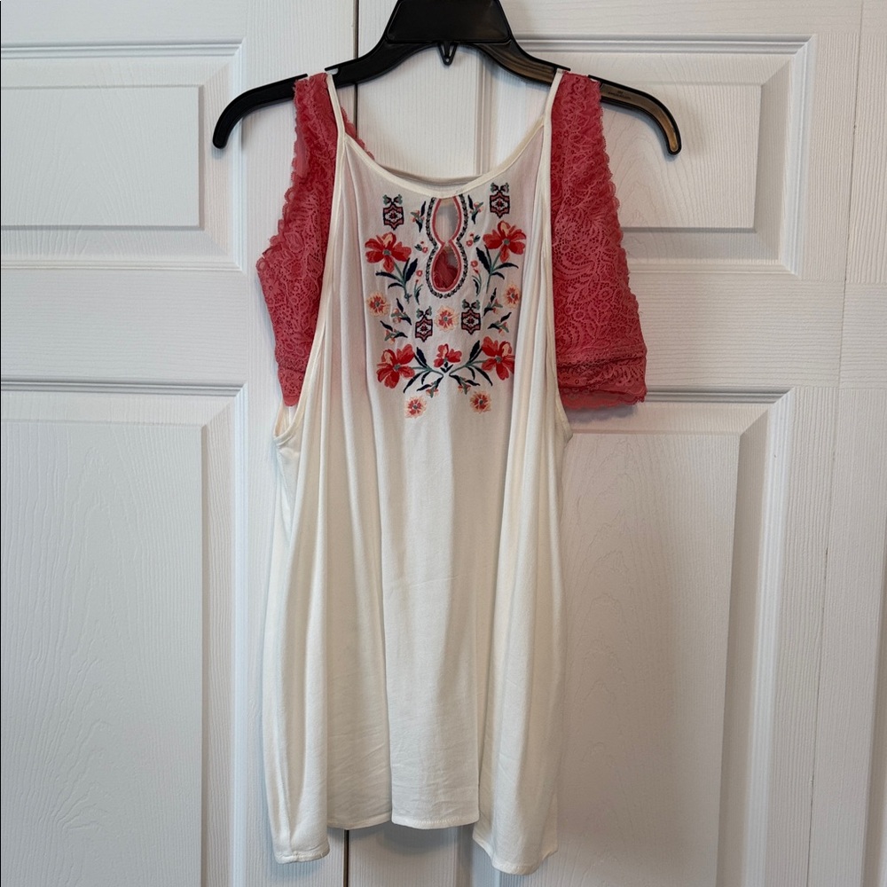 Embroidered Cami with matching Lace Bandeau XL